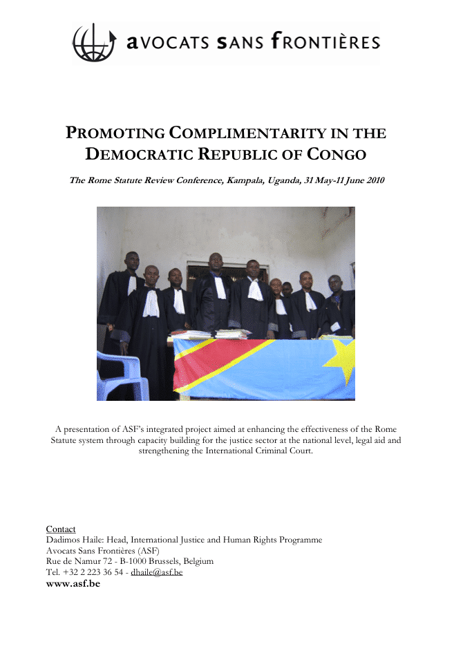 Promoting Complementarity in the DRC