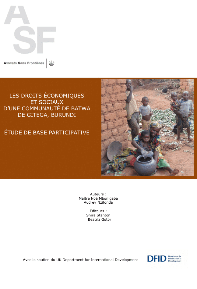 Droits économiques et sociaux des Batwa au Burundi