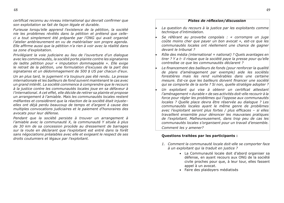 RDC: Gestion alternative des conflits forestiers par la société civile: expériences, pratiques et défis (3)