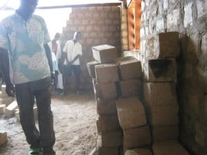 A rudimentary school building built by a logging company in Lisala.