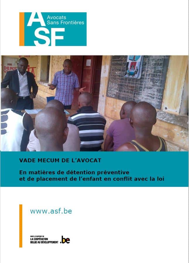 (French) Manual – Vade mecum of the lawyer in matters of preventive detention and placement of the child in conflict with the law
