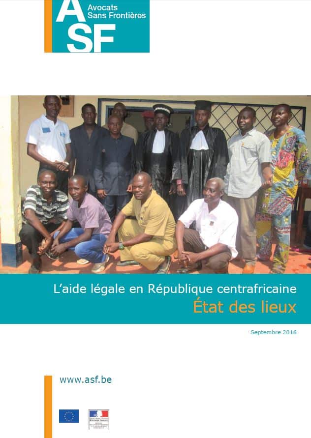 (French) Report – Legal aid in the Central African Republic: State of play