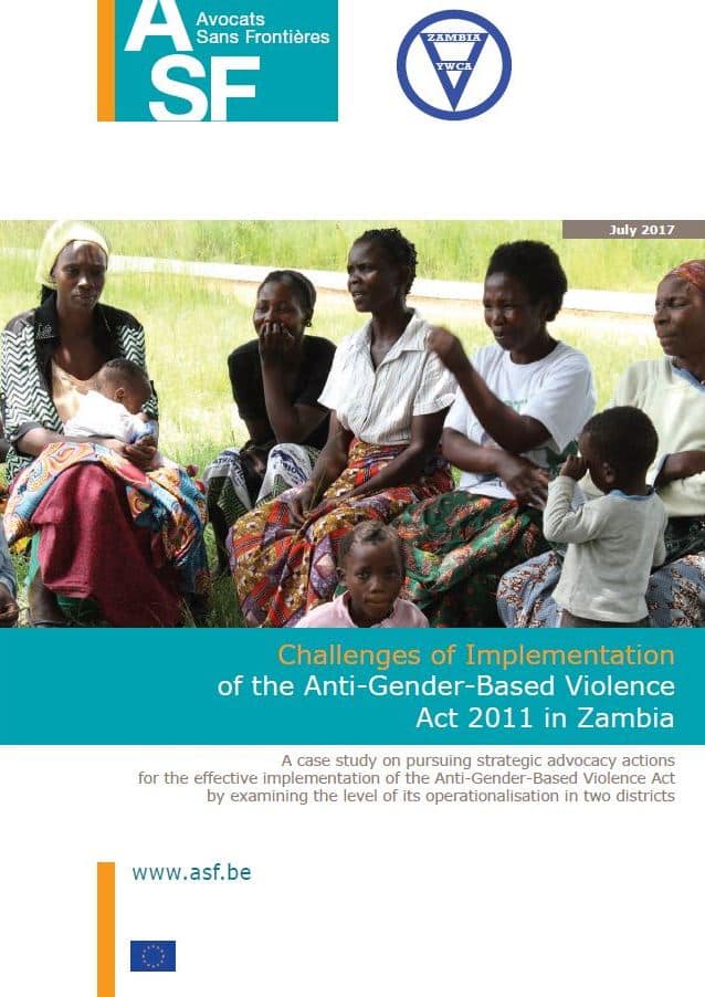 [English] Etude – Les défis de la mise en oeuvre de l’Anti Gender Based Violence Act de 2011 en Zambie