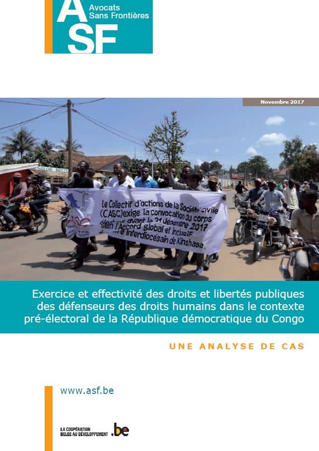 [French] Study – Exercise and effectiveness of the rights and public freedoms of human rights defenders in the pre-electoral context of the DR Congo