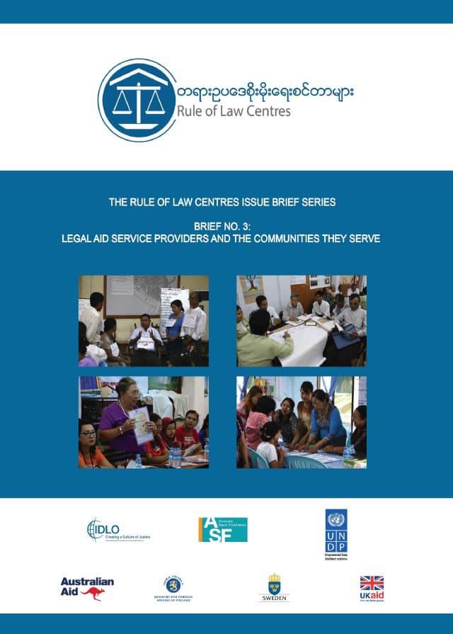 [Engels] Studie – Myanmar : rechtshulpverleners en de gemeenschappen die zij dienen