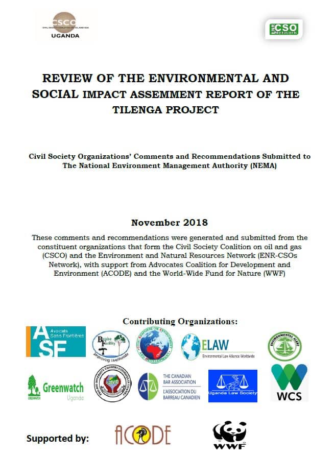 Report – Review of the environmental and social impact assemment report of the Tilenga project (Uganda)