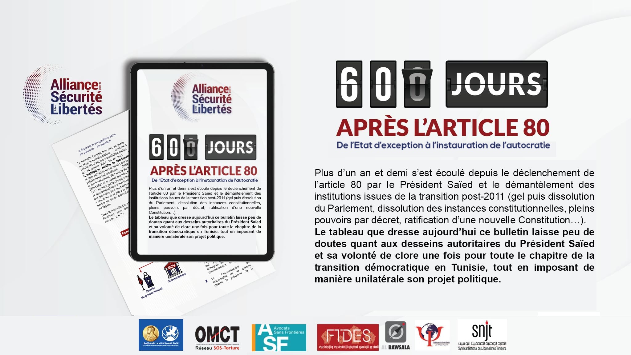 Tunisie – 600 jours après l’article 80 : De l’état d’exception à l’instauration de l’autocratie